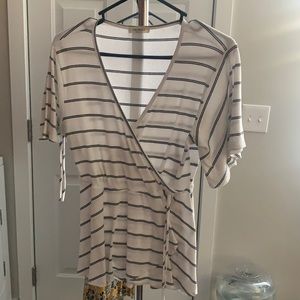 Striped Top with tie front